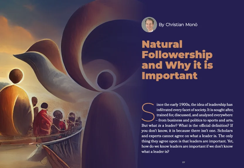 Article image - of Chris Monö's article "Natural Followership and Why it is Important"